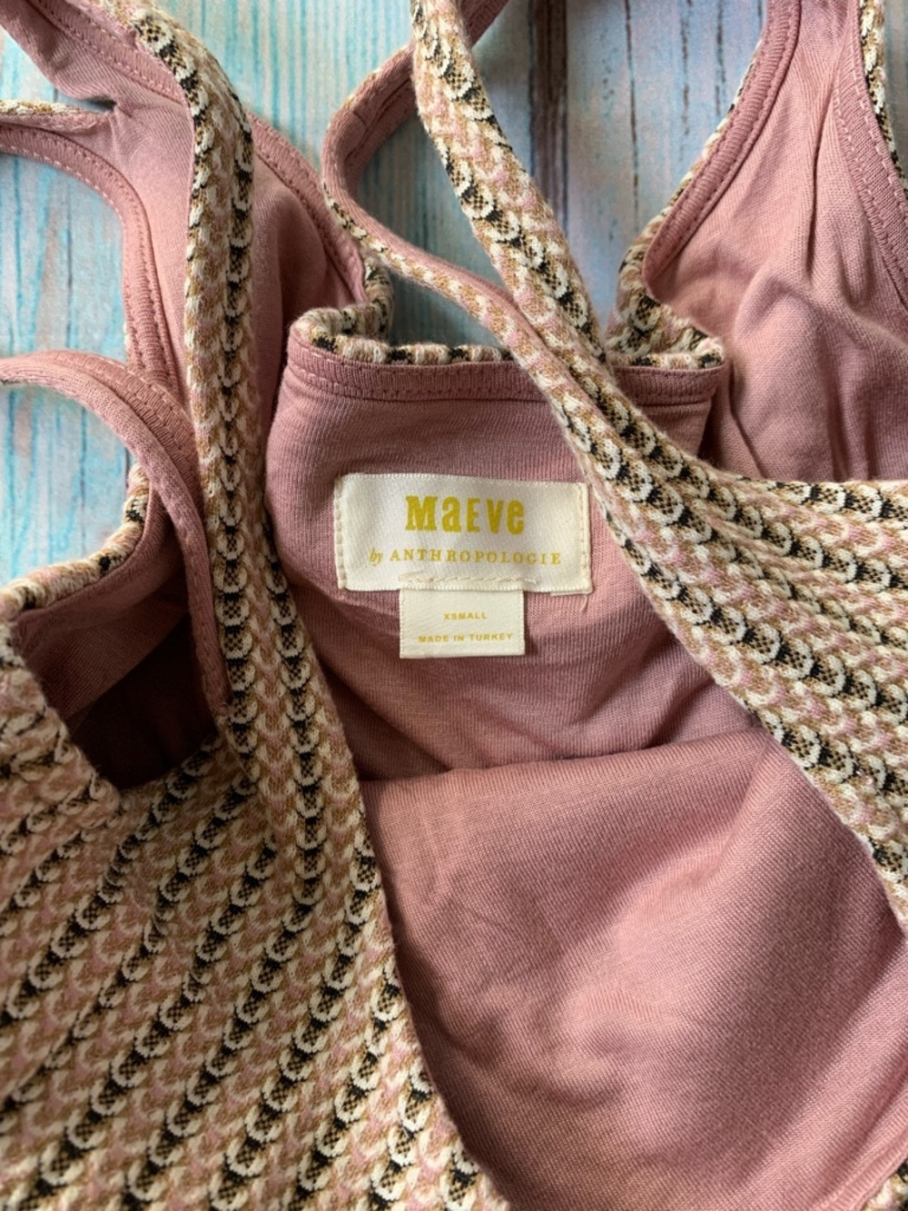 Anthropologie Cream Knit Sundress with Pink Straps - Picture 8 of 10